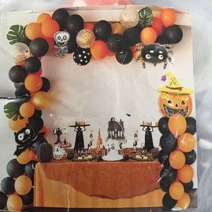 Black and Orange Solid Color Balloons Halloween Party Decorations